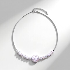 Collana in argento con Perla d'Acqua Dolce Bianca