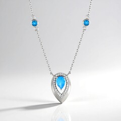 Collana in argento con Apatite Blu Neon