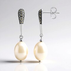 Orecchini in argento con Perla d'Acqua Dolce Bianca