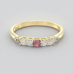 Anello placcato in oro con Zaffiro Padparadscha