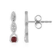 Kolczyki ze srebra platynowanego - Spinel czerwony szlachetny Noble Red