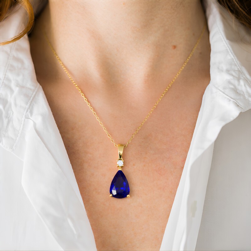 AAA-Tansanit-Goldhalskette (CIRARI)