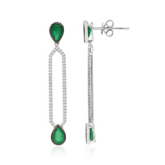 Pendientes en oro con Esmeralda de Zambia AAA (CIRARI)