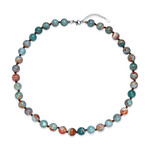 Mongolischer Achat-Silberhalskette