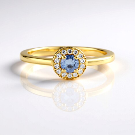 Anello in argento con Zaffiro Ceylon Blu