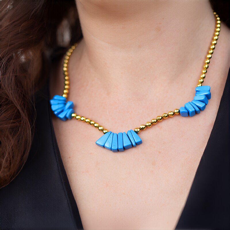 Edelstein-Silberhalskette