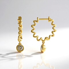 Orecchini in argento con Diamante Champagne I2