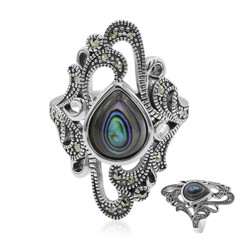 Zilveren ring met een Abalone schelp