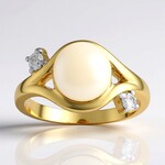 Anello in argento con Perla d'Acqua Dolce Bianca (TPC)