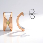 Orecchini in argento con Diamante Argyle Rose de France I1 (Annette)