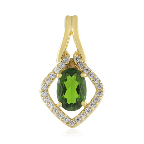Ciondolo in argento con Diopside Russo