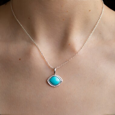 Amazonite Silver Pendant