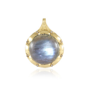 Zilveren hanger met een Groene Minary Labradoriet (KM by Juwelo)