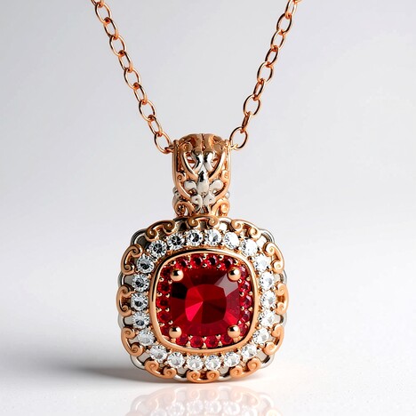 Collana in argento con Rodolite (Gems en Vogue)