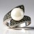 Bague en argent et Perle blanche de culture d'eau douce (Annette classic)