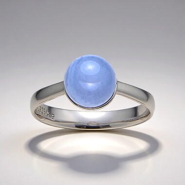 Anillo en plata con Ágata de lazo azul