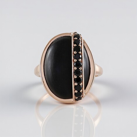 Anello in argento con Onice Nero (KM by Juwelo)