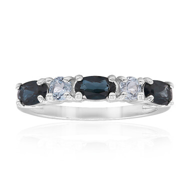 Bague en argent et Topaze bleu de Londres