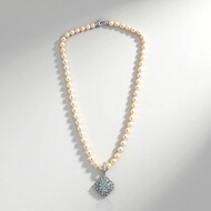 Collier en argent et Topaze bleu ciel
