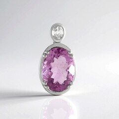 Ciondolo in argento con Fluorite Rosa