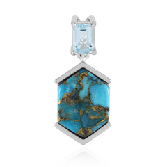Colgante en plata con Turquesa azul plateadas de Mohave (Faszination Türkis)