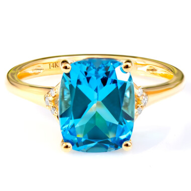 Schweizblauer Topas-Goldring (CIRARI)