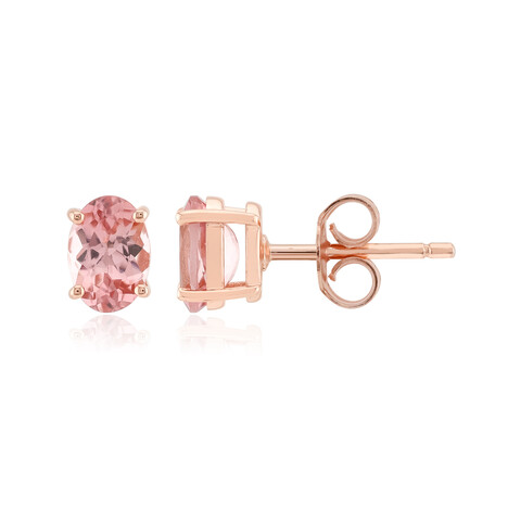 Zilveren oorbellen met Nigeriaanse roze toermalijnen