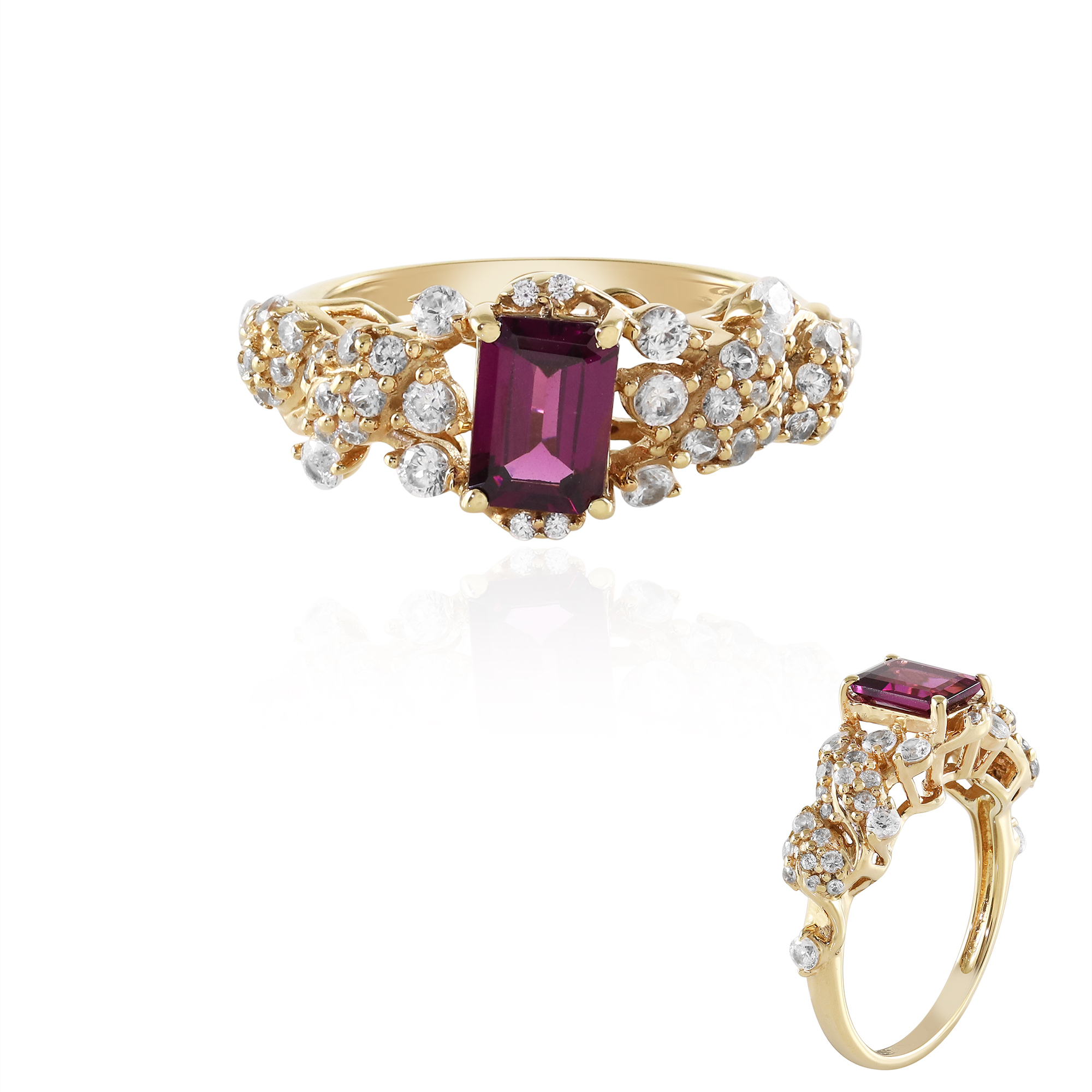 Orecchini Navachi A Goccia Ovale Placcati Oro 18 Carati Con Zirconia Cubica Rossa E Viola, Eleganti E Brillanti, Regalo Incantevole