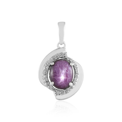 Pendentif en argent et Rubis étoilé