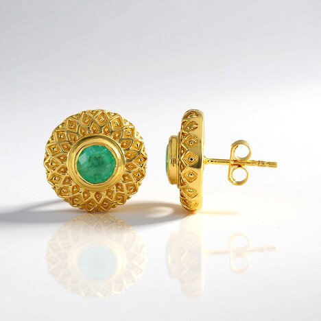 Orecchini in argento con Smeraldo Russo (Adela Silber)