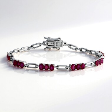 Bracciale in argento con Rubino del Madagascar