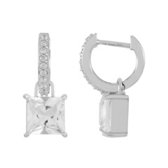 Pendientes en plata con Cuarzo blanco