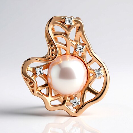 Ciondolo in argento con Perla d'Acqua Dolce Rosa (TPC)