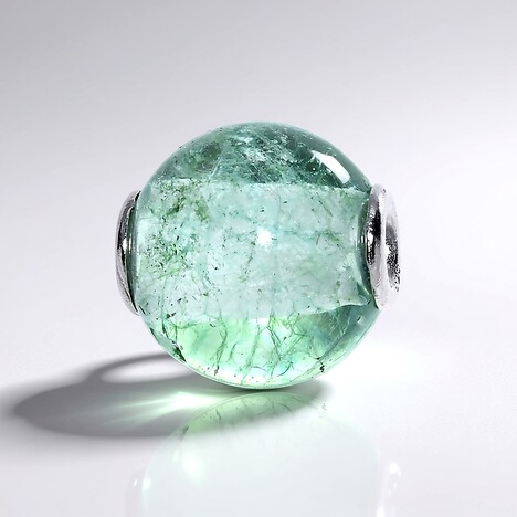 Ciondolo in argento con Quarzo Verde (MONOSONO COLLECTION)