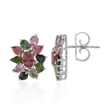 Pendientes en plata con Turmalina rosa