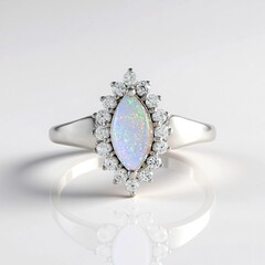 Anello in argento con Opale Australiano