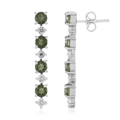Pendientes en plata con Moldavita