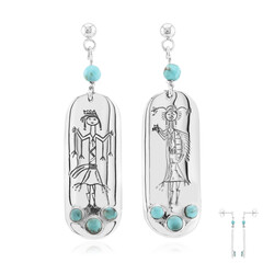 Pendientes en plata con Turquesa azul del Mohave Kingman (Jones Lee)