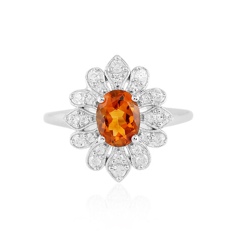 Bague en argent et Citrine Madère