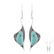 Pendientes en plata con Turquesa azul del Mohave Kingman (Jones Lee)