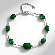 Bracelet en argent et Agate verte (KM by Juwelo)