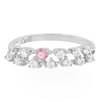 Zilveren ring met een Padparadscha saffier