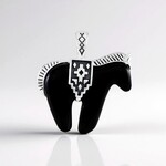 Ciondolo in argento con Agata Nera (Desert Chic)