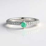 Anello in argento con Smeraldo Colombiano