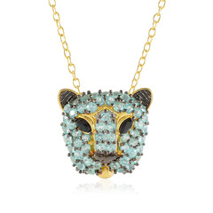 Grüner Fluorapatit-Silberhalskette (Gems en Vogue)