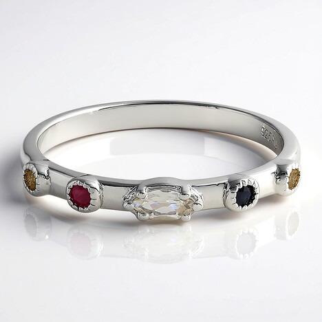 Bague en argent et Topaze blanche