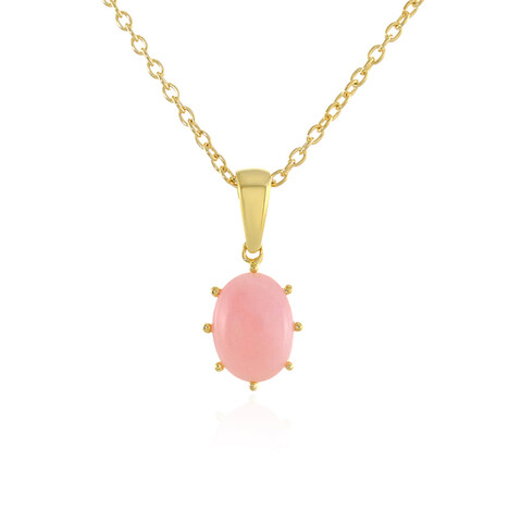Zilveren halsketting met een roze opaal