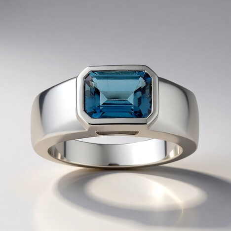 Anello in argento con Topazio Blu Londra (Pallanova)