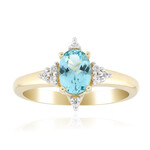 Anillo en oro con Turmalina tono petróleo