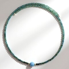 Collana rigida in acciaio con Acquamarina Brasiliana (Riya)